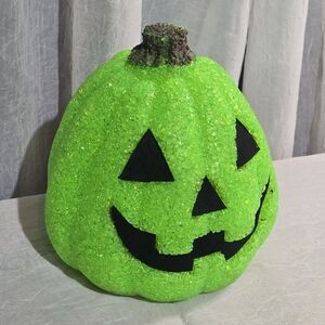 Sparkling Green Halloween Pumpkin Decor